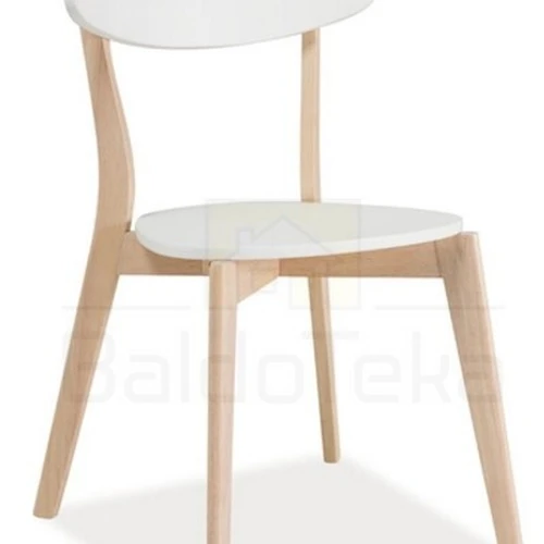 Balintas ąžuolas ir balta spalva – stalo komplektas TIBI