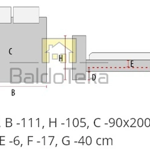 Lova 90x200 cm su grotelėmis
