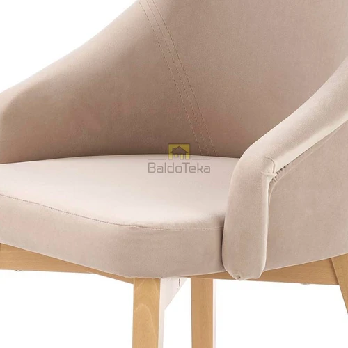 Natūralaus medžio ir gobeleno spintelė su reguliuojama aukščio funkcija