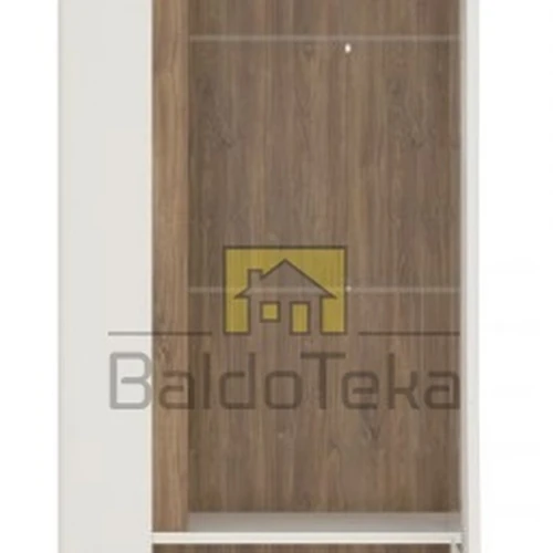 Balta matinė spinta su ąžuolo detalėmis