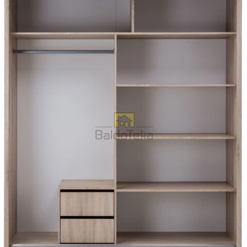 Moderni spinta su aliuminio bėgeliais ir veidrodžiu