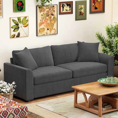Trivietė sofa, 3 vietų, Pilka, 212 × 80 × 88 cm - Sofos