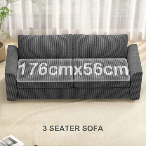 Trivietė sofa, 3 vietų, Pilka, 212 × 80 × 88 cm - Sofos