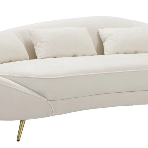 Trivietė sofa Oslo, 3 vietų su 3 pagalvėlėmis, Smėlio/auksinė, 185 × 68 × 84 cm