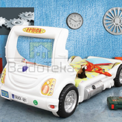 Mėlyna, raudona, geltona arba balta lova su LED apšvietimu