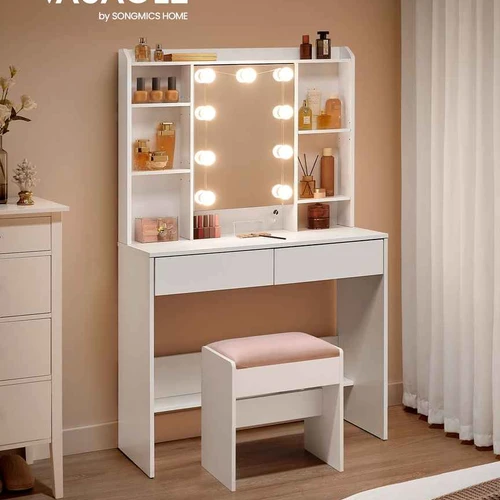 Tualetinis staliukas 40x90x144,7cm., baltos spalvos - Kosmetiniai staliukai