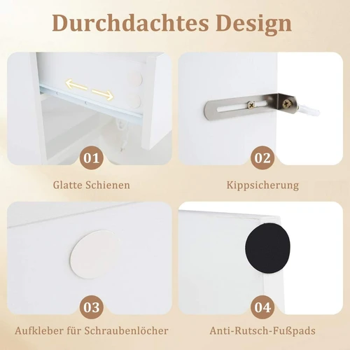Kosmetikos staliukas su veidrodžiu ir USB