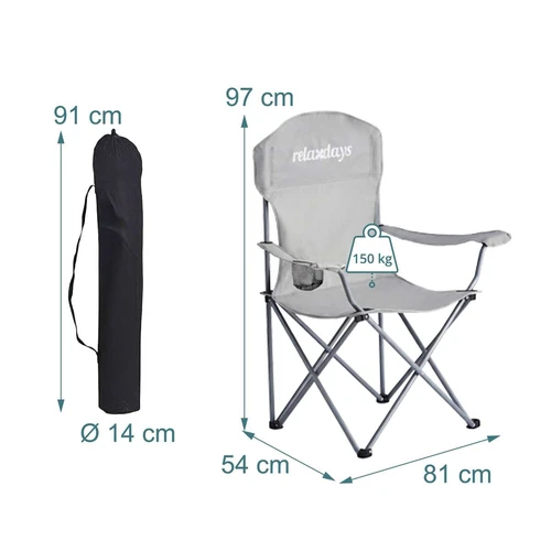 Turistinės kėdės Relaxdays, 2 vnt, 81 × 97 × 54 cm - Kėdės
