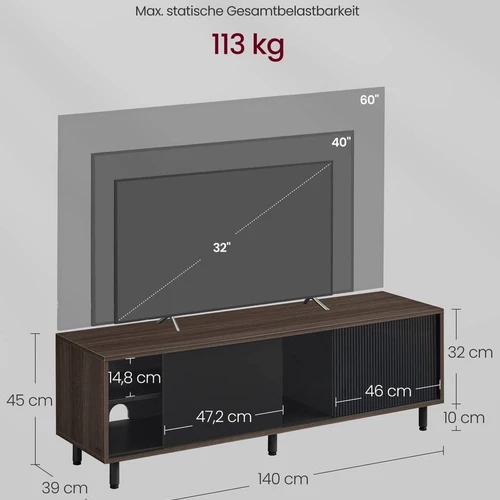 Kokybiška TV spintelė 140x39x45cm