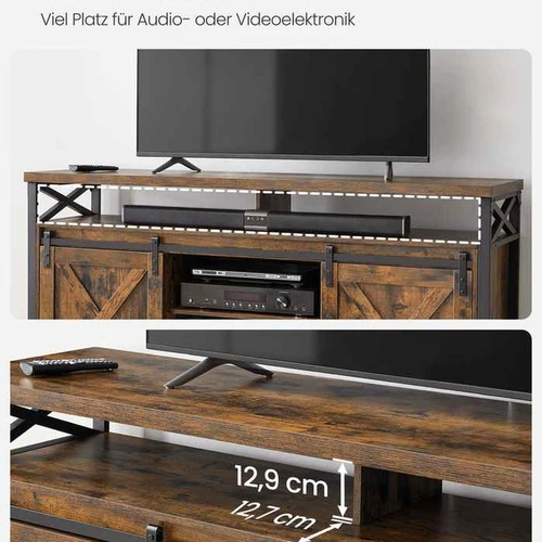 TV spintelė 40x147x76cm., rudos/juodos spalvos - TV spintelės