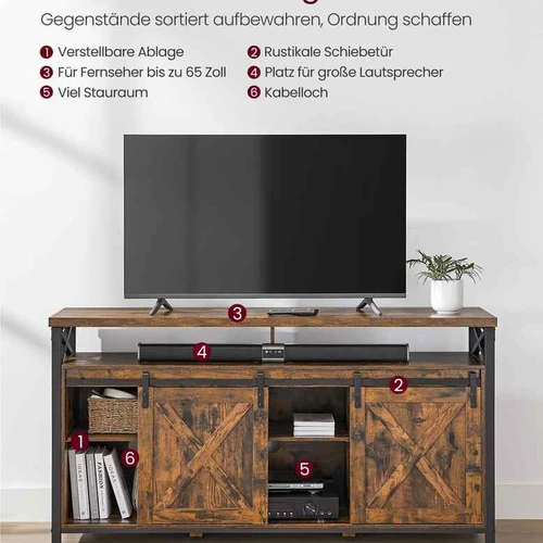 TV spintelė 40x147x76cm., rudos/juodos spalvos - TV spintelės