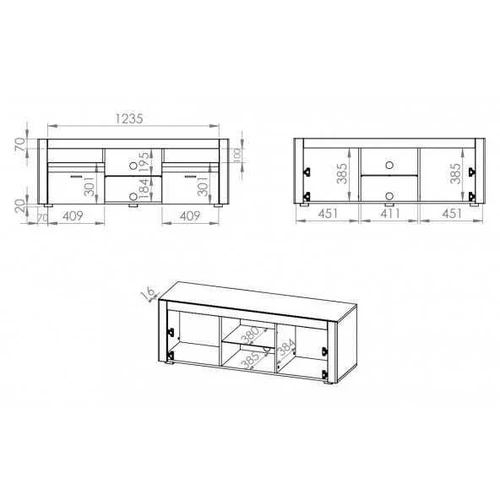 Elegantiška balta spintelė su blizgiu ir rievėmis
