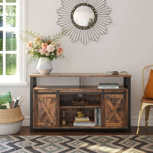 Stilinga vintažinė TV spintelė su apsauga nuo apvirtimo