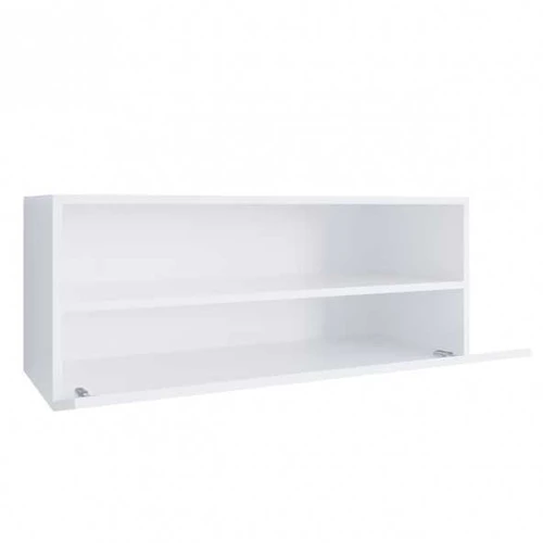 Balta blizgi sieninė lentyna su LED apšvietimu