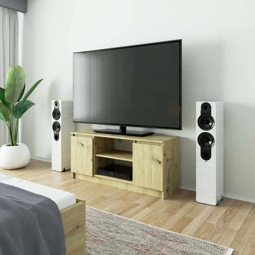 TV staliukas CLP, 2 durelės, rudos spalvos, 120 × 55 × 40 cm - TV spintelės
