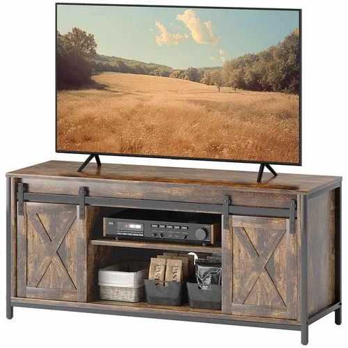 TV staliukas Homcom 120x40x54cm., rudos spalvos