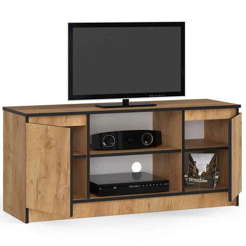 TV staliukas K120 2D 1P CLP, ąžuolo spalvos, 120 × 55 × 40 cm - TV spintelės