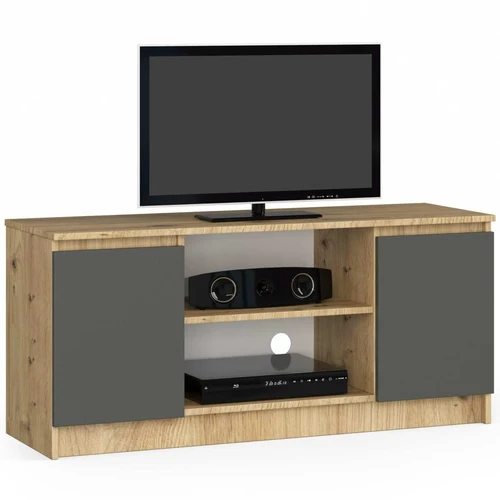 TV staliukas RTV K120 2D 1P, pilkos/rudos spalvos, 120 × 55 × 40 cm