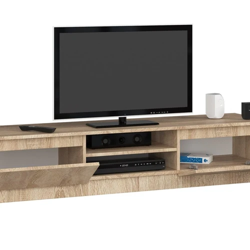 Tvirtas 50-60 colių televizorių stovas su papildomomis lentynomis