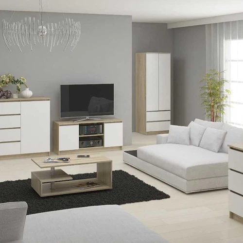 TV staliukas RTV K120, ąžuolo/baltos spalvos - TV spintelės