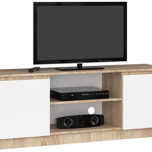 TV staliukas RTV K120, ąžuolo/baltos spalvos