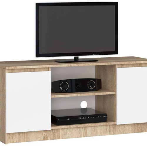 TV staliukas RTV K120, ąžuolo/baltos spalvos