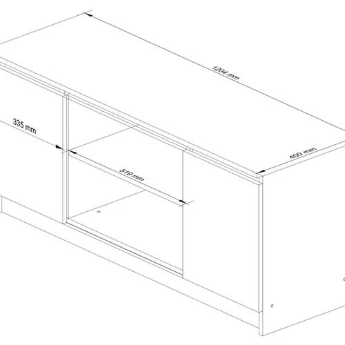 TV staliukas RTV K120, baltos spalvos - TV spintelės