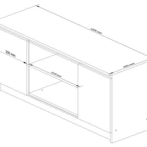 Universalus 120 cm TV spintelės modelis – tinka bet kuriai patalpai
