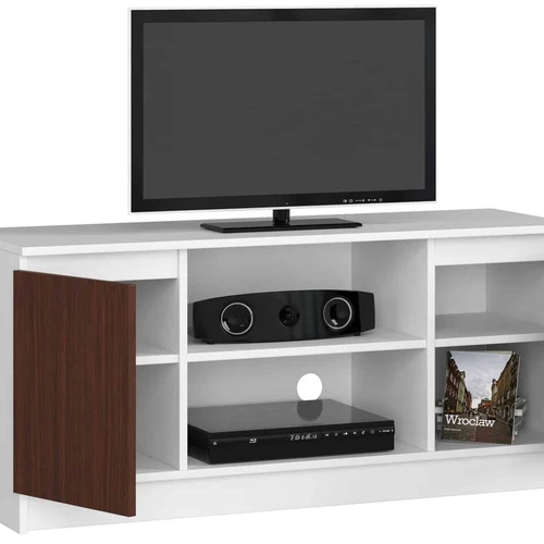 Baltos ir rudos spalvos TV spintelė