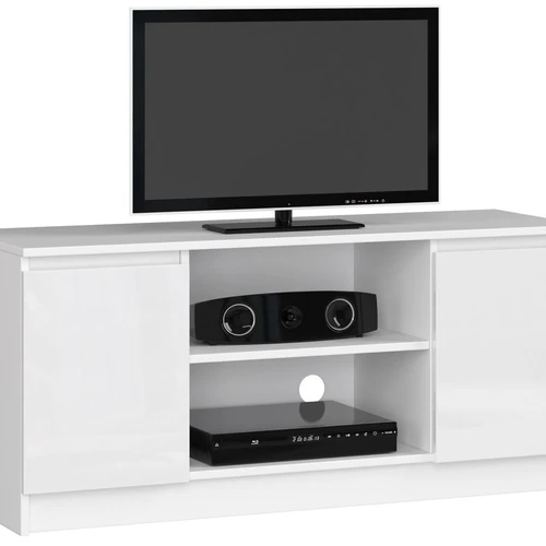 TV staliukas RTV K120, blizgios baltos spalvos