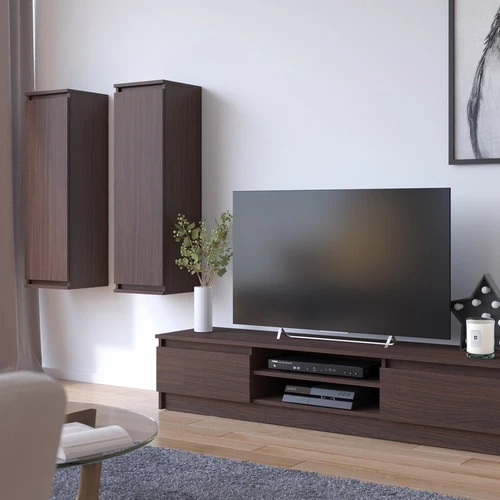 Aukštos kokybės TV stovas su atsparia dėže ir patogiomis lentynomis