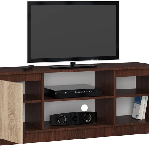 Elegantiška TV spintelė su 2 stalčiais ir atviromis lentynomis