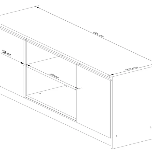 Modern TV Stand with Oak and Dark Brown Finish