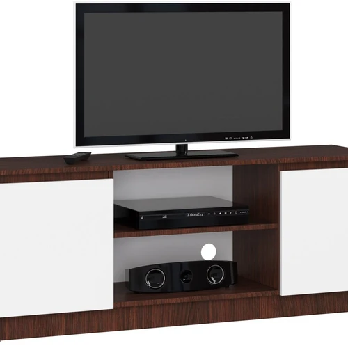 TV staliukas RTV K120, tamsiai rudos/baltos spalvos