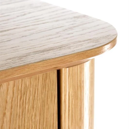 TV stovas iš natūralaus ąžuolo ir juodos spalvos