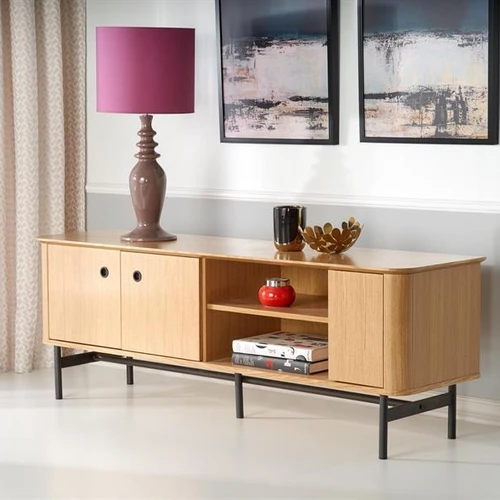 TV stovas iš MDF ir natūralaus ąžuolo faneros