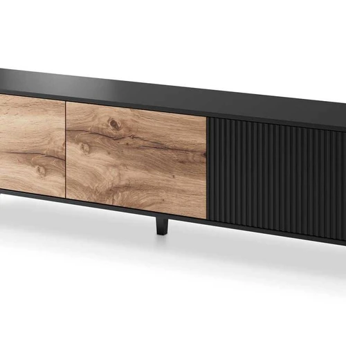 Modernus TV stovas, juodas, iš polipropileno