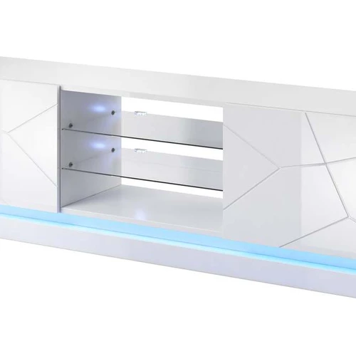 Erdvi spinta su LED apšvietimu ir blizgiu folijuotu MDF korpusu