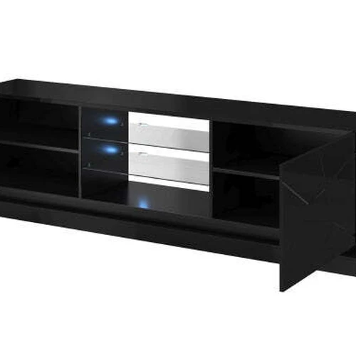 Šiuolaikiška spinta su tylaus uždarymo vyriais ir pasirenkama LED apšvietima