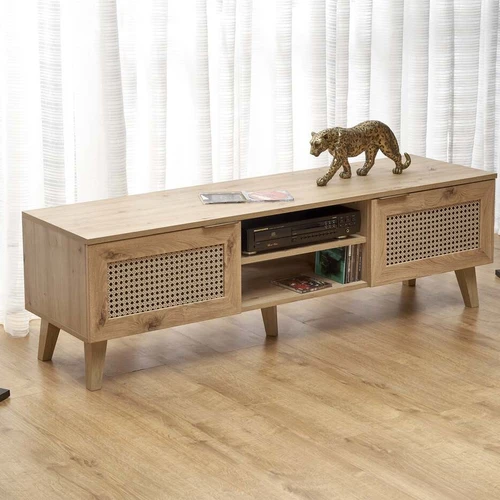 Modernus TV stovas, juoda spalva, 150/40/45 cm