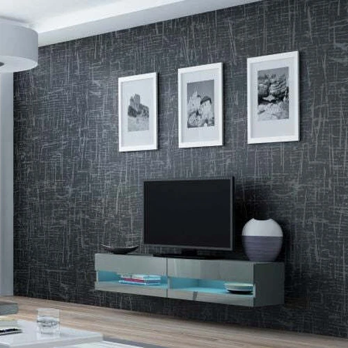 Moderni spintelė su blizgiu MDF priekiu