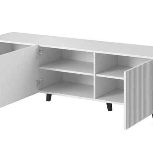 Funkcionalus baldų kūrinys su laminuotu korpusu ir plastikinėmis kojomis