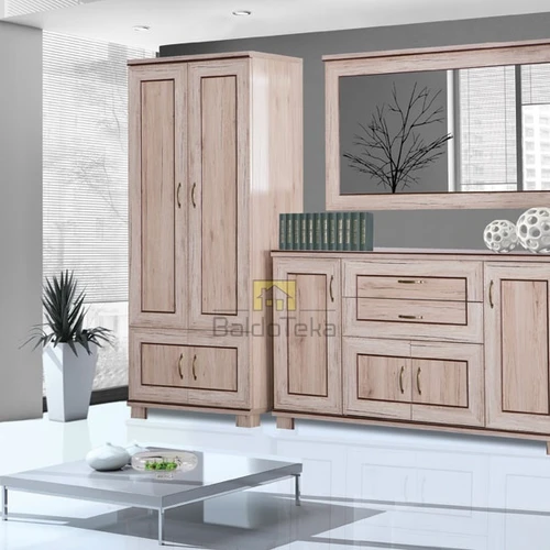 Ergonominė LMDP spinta su metalinėmis rankenėlėmis, šviesi Sanremo