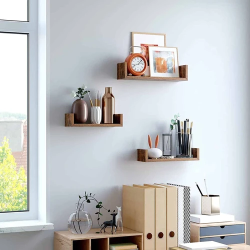 3 dydžių plaukiojančios lentynos dekorui ir praktiškumui