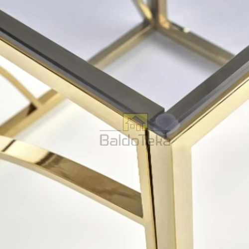 Grūdintas stiklo stalas su chromuotu rėmu