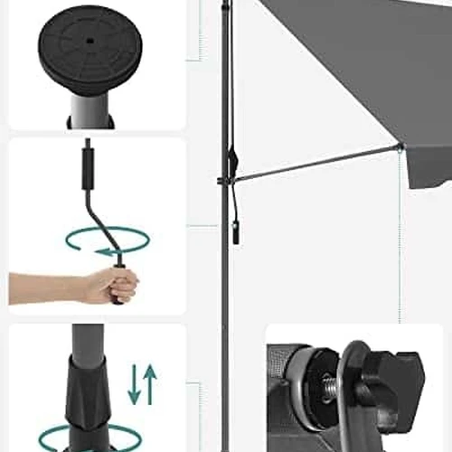 SONGMICS balkono tenta be skylių – lengvas surinkimas ir UV apsauga