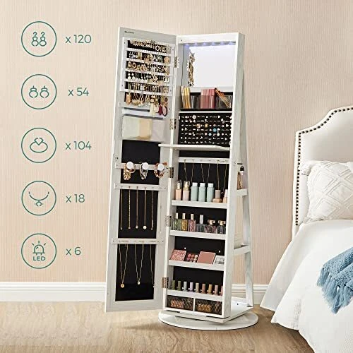 Moderni veidrodinė spintelė su 2 raktais ir 3 lentynomis