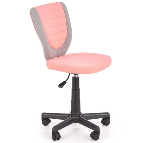 Elegantiška pilka/rožinė kėdė su funkcionaliu dizainu