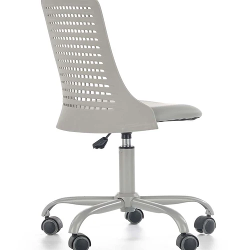 Praktiškas stalas pilkos spalvos su eko odos apmušalu