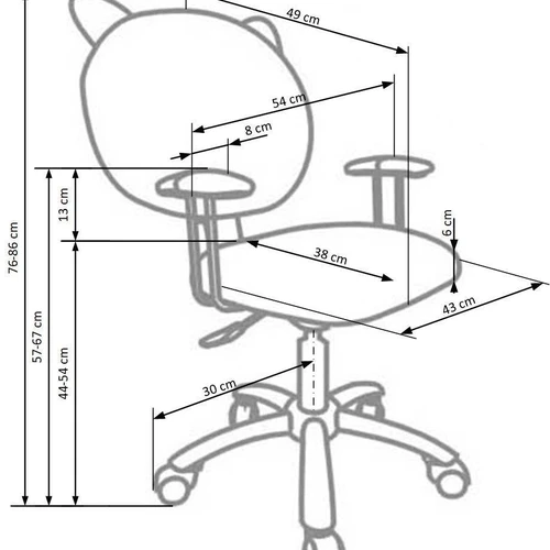 Ergonomiška rožinė kėdė su guma padengtais ratais ir reguliuojama aukščio funkcija